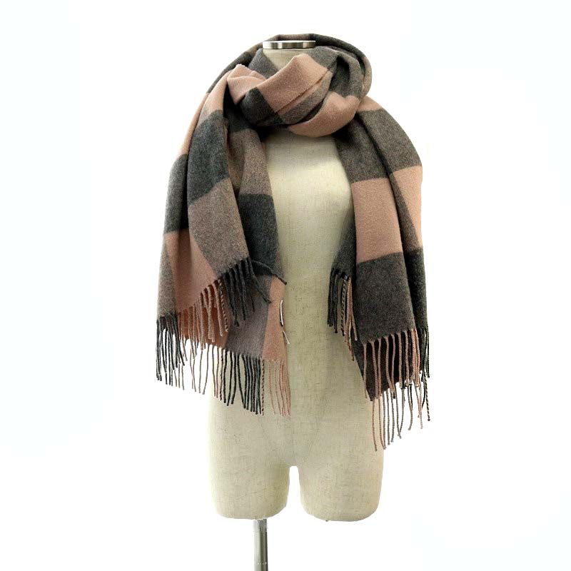 大判Johnstons of Elgin カシミヤ マフラー ストール グレー