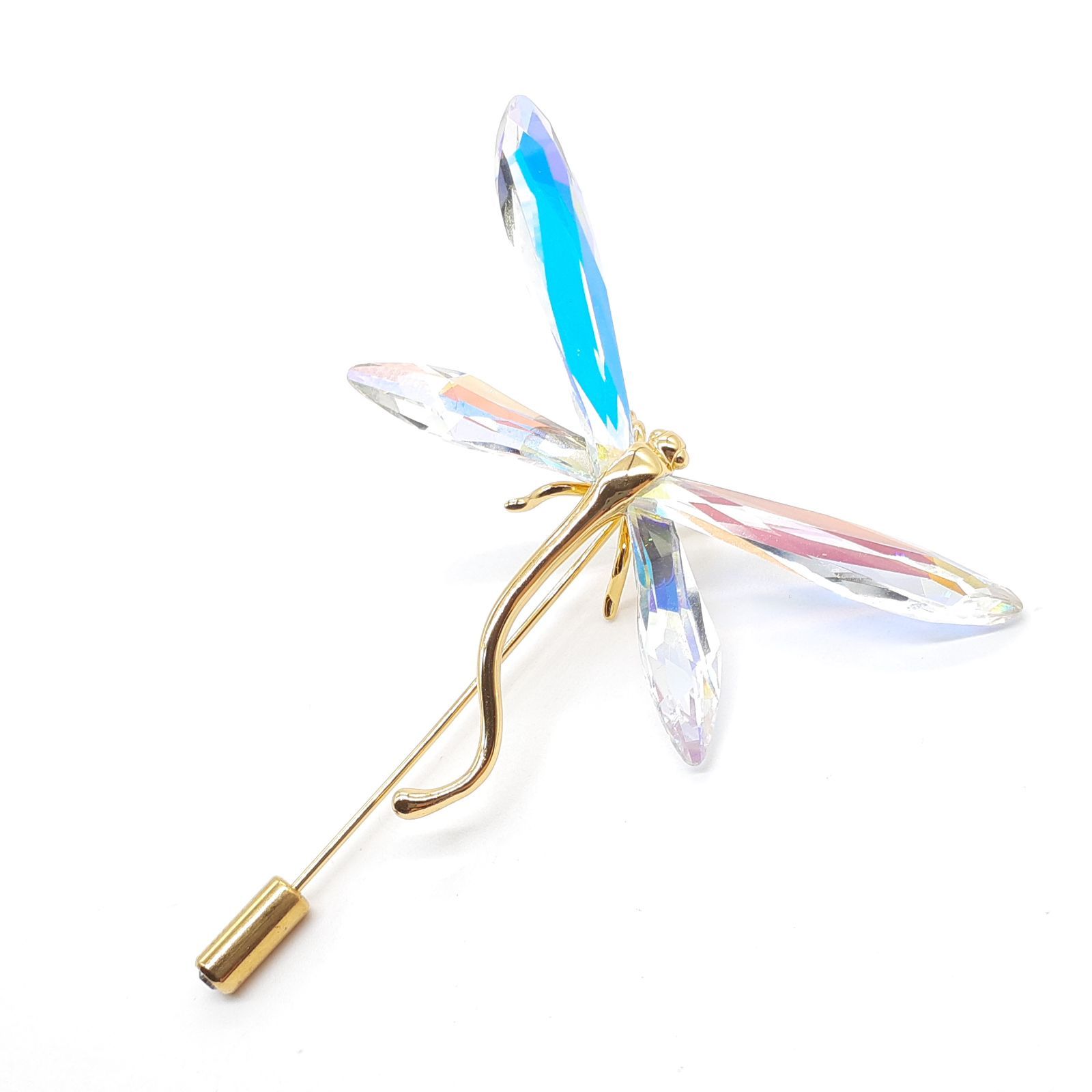 SWAROVSKI スワロフスキー ピンブローチ Dragonfly ドラゴンフライ 蜻蛉 トンボ 925 STERLING SILVER シルバー ゴールドコーティング