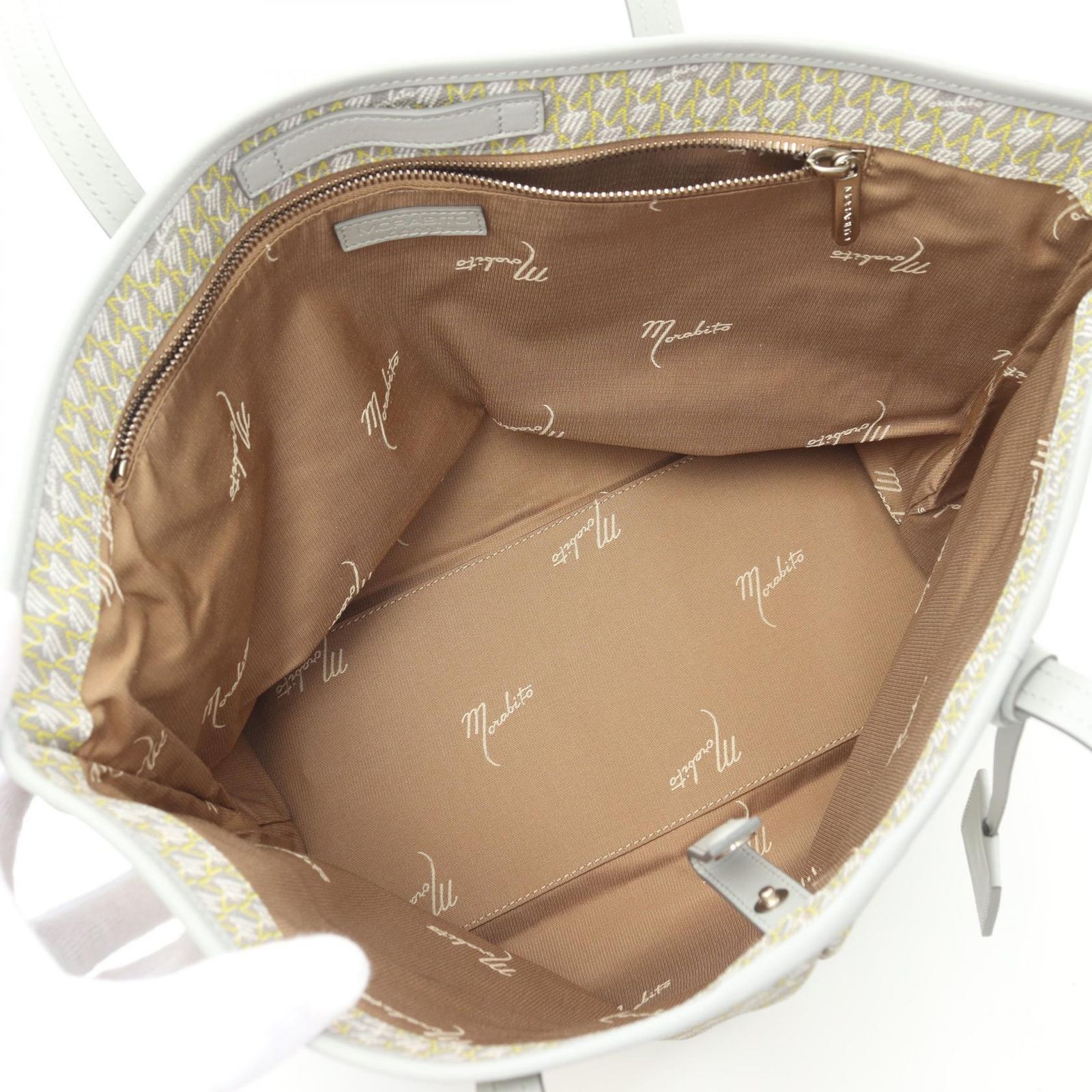 モラビト MORABITO トートバッグ オートグラフMM グレー PVC モラビト MORABITO トートバッグ オートグラフMM グレー PVC
