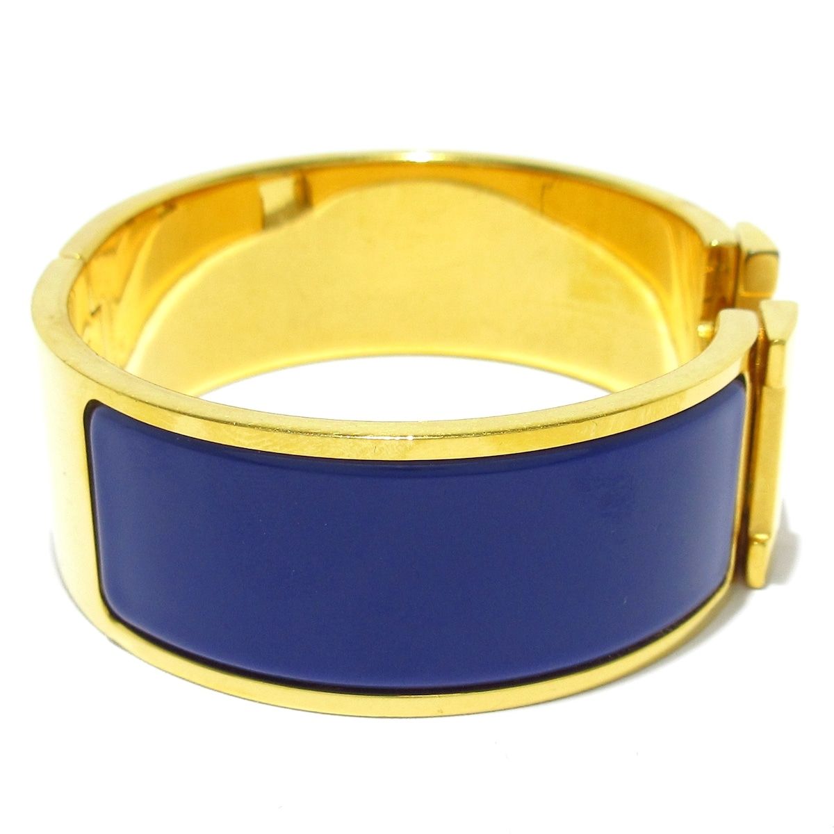 HERMES エルメス バングル クリック クラックH ゴールド×パープル 青く写っていますが実際はパープルです