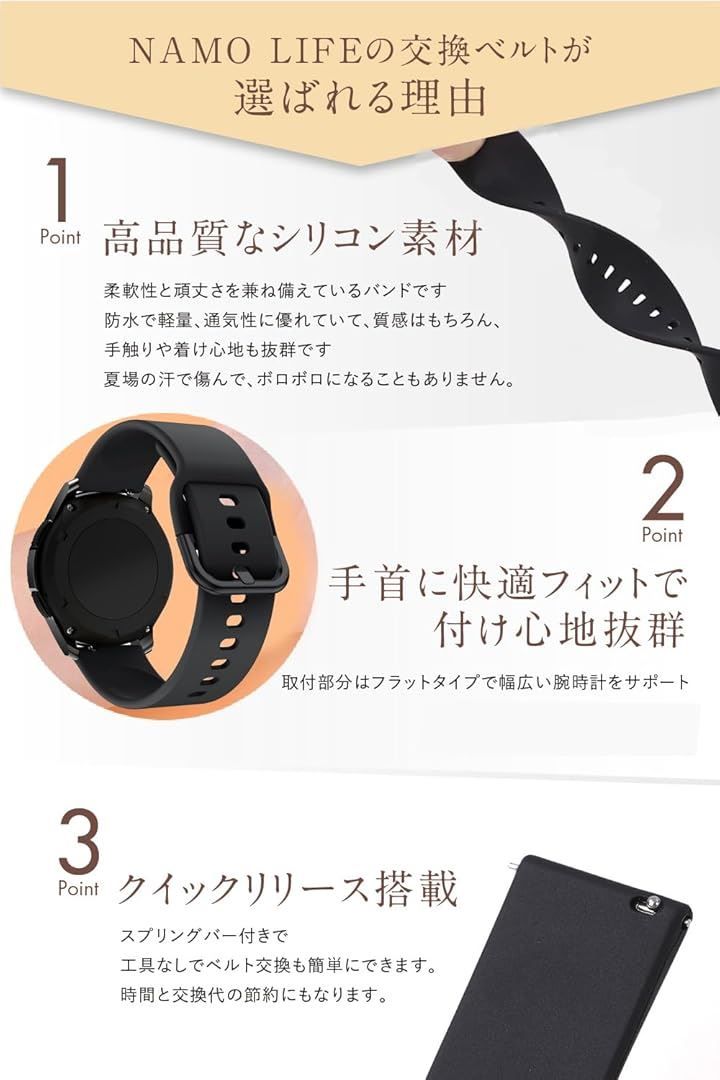 NAMO LIFE オメガ スウォッチ OMEGA x swatch 腕時計 ラバー シリコン ベルト クイックリリース スピードマスター ムーンスウォッチ 20mm バンド 時計バンド 交換ベルト 時計ベルト ストラップ