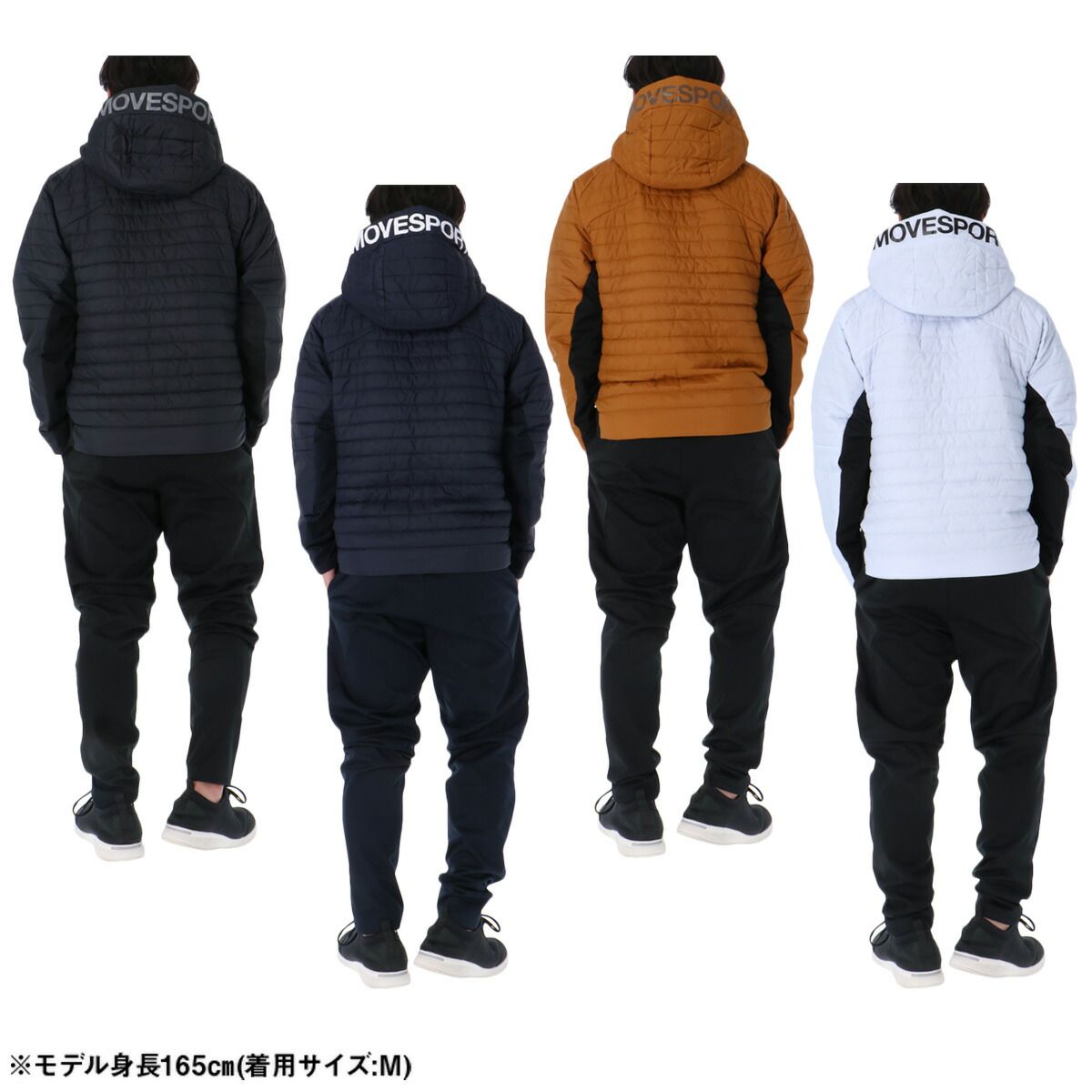 ムーブスポーツ デサント サーモ ウインドブレーカー 上下 セットアップ メンズ ブランド MOVESPORT DESCENTE 中綿入り 防風 保温 吸収発熱 フード付き フーデ 黒 ST5FJK70M 上下セット 大きいサイズ 有 スポーツウェア LLC-HASEGAWATOSO_COM