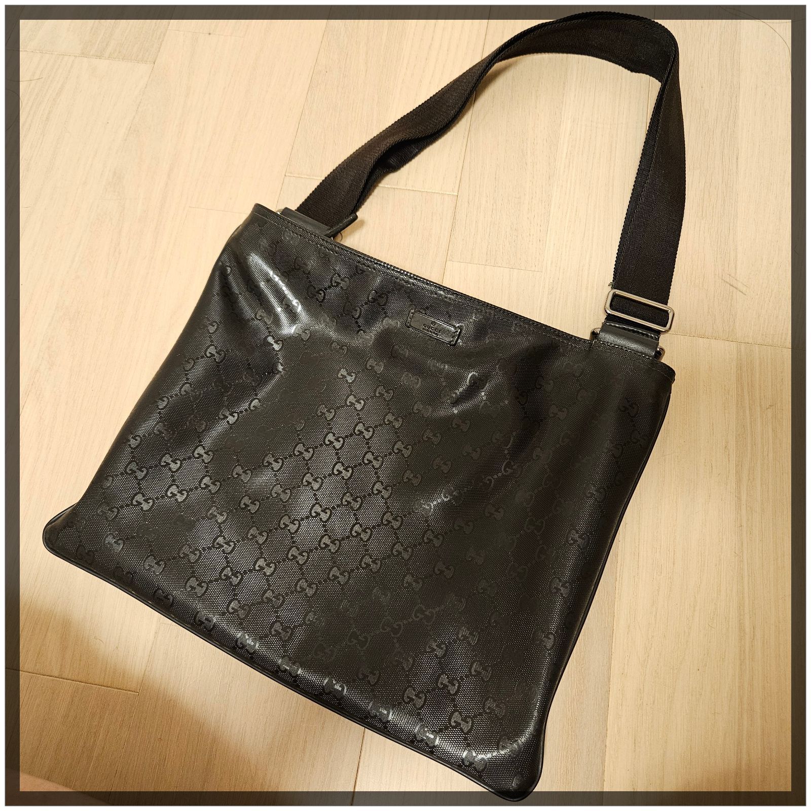 1円 □極美品□ GUCCI グッチ 201446 213048 GG柄 PVC ショルダー 