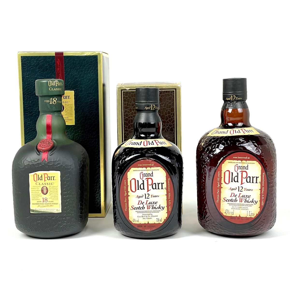 3本 オールドパー Old Parr 18年 クラシック 12年 デラックス スコッチ