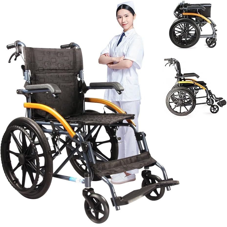 AORTD 自走用車椅子 介助車椅子 自走介助兼用車いす コンパクト 軽量 折り畳み 車椅子車イス ブレーキ ノーパンクタイヤ 車いす 折りたたみ車椅子 軽量車椅子 手押し 介助介護用品 お年寄り 簡単収納 移動サポート