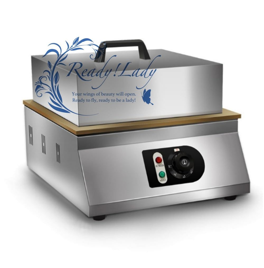 業務用スフレマシン 電気スフレマシン ミニどら焼きパンケーキスフレメーカーマシンベーカー 1700W 110V 温度範囲50~300℃ ノンスティック銅加熱プレート付き ステンレススチールカバー付き ケーキベーカー機器 シルバー