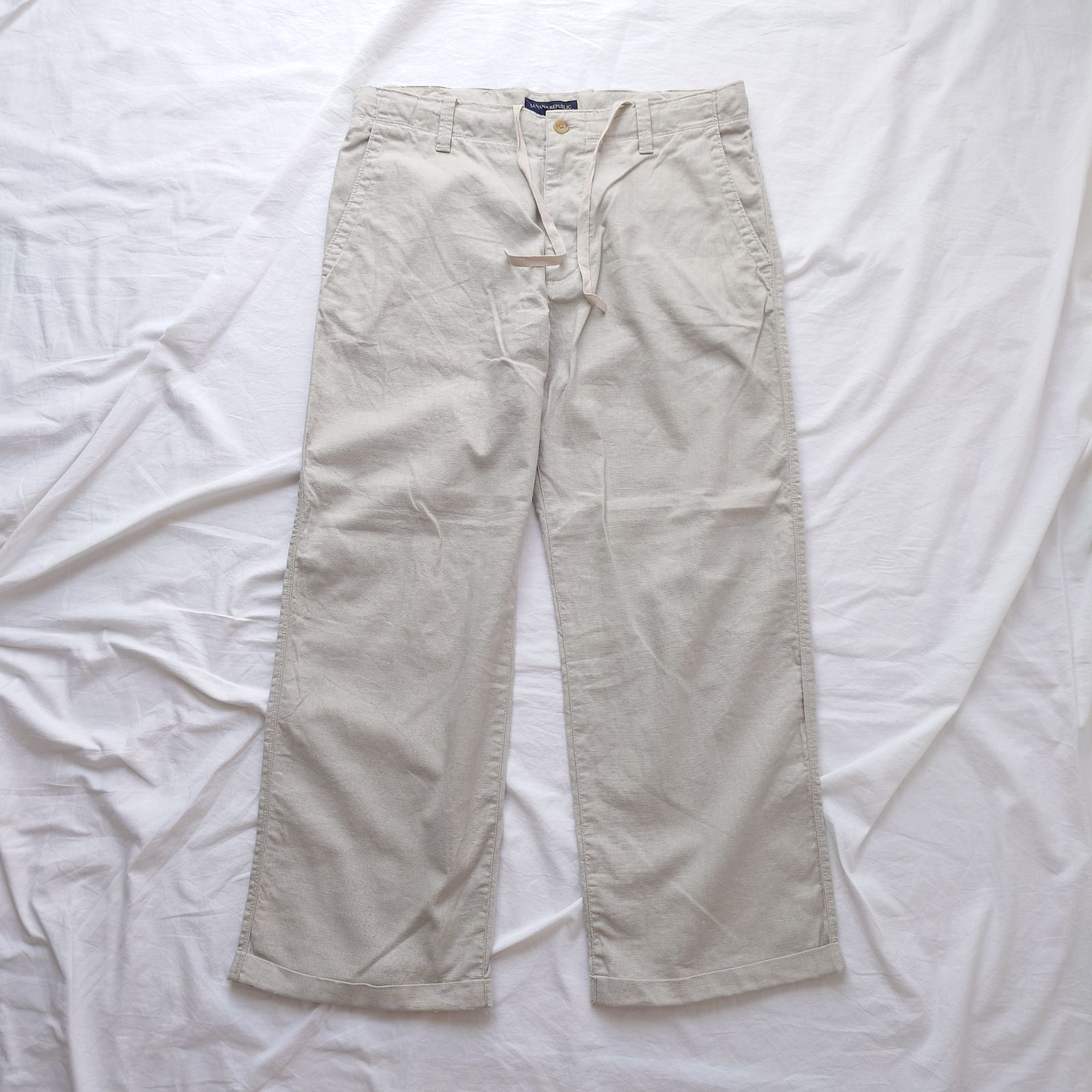 (古着)90〜00s banana republic ワイドリネンスラックス 古着)90〜00s banana republic ワイドリネンスラックス
