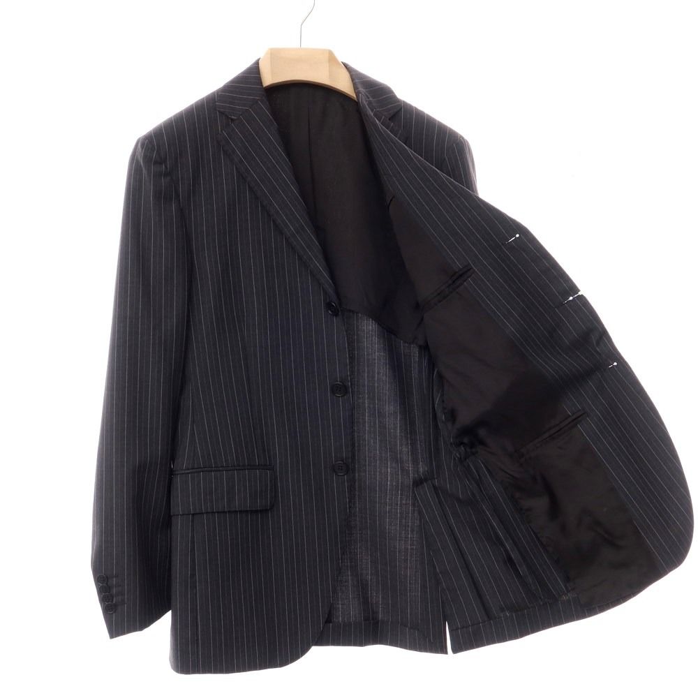 中古】カンタレリ Cantarelli ウール ストライプ 3B セットアップ 
