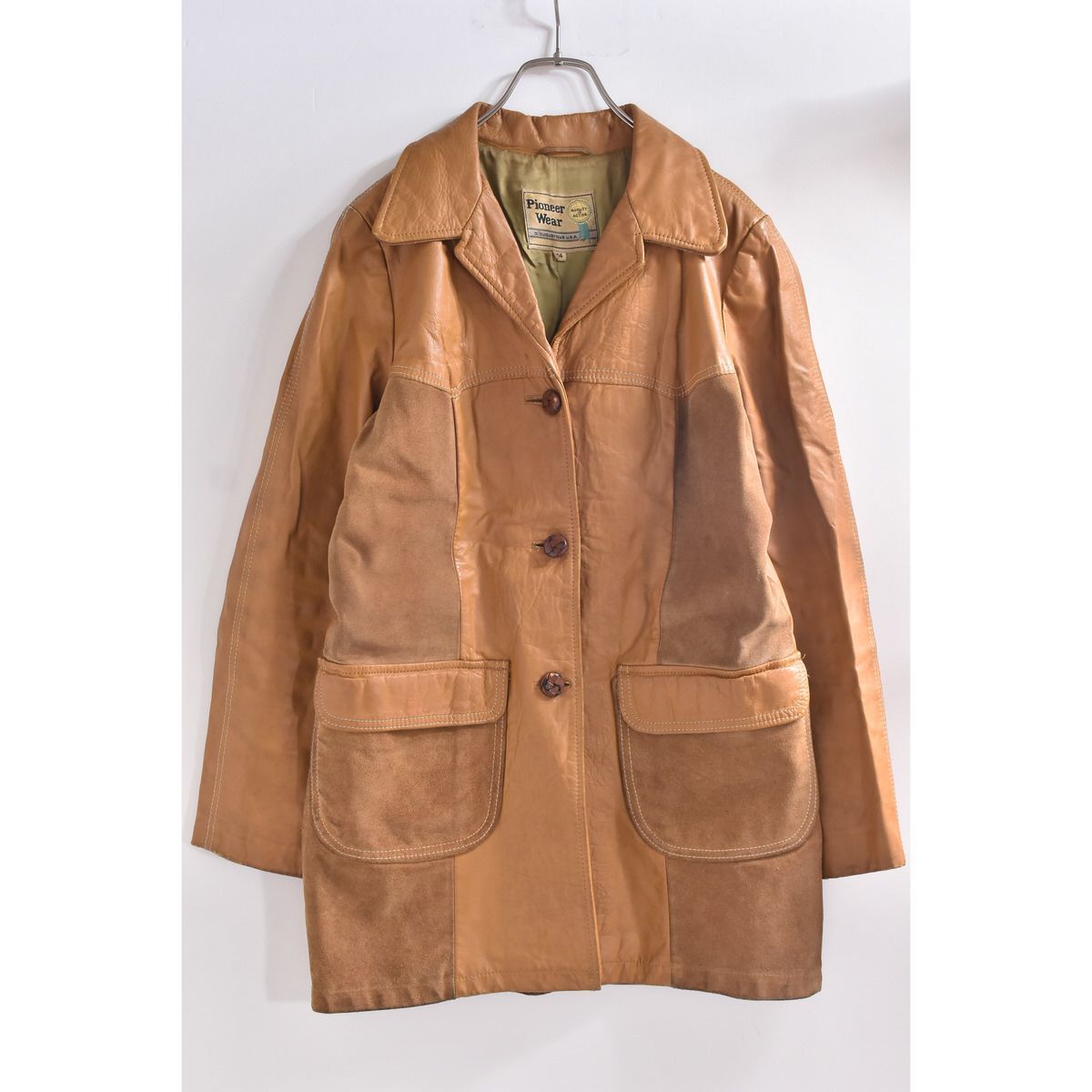 70s Pioneer Wear パイオニア 切替デザイン レザーコート ジャケット 