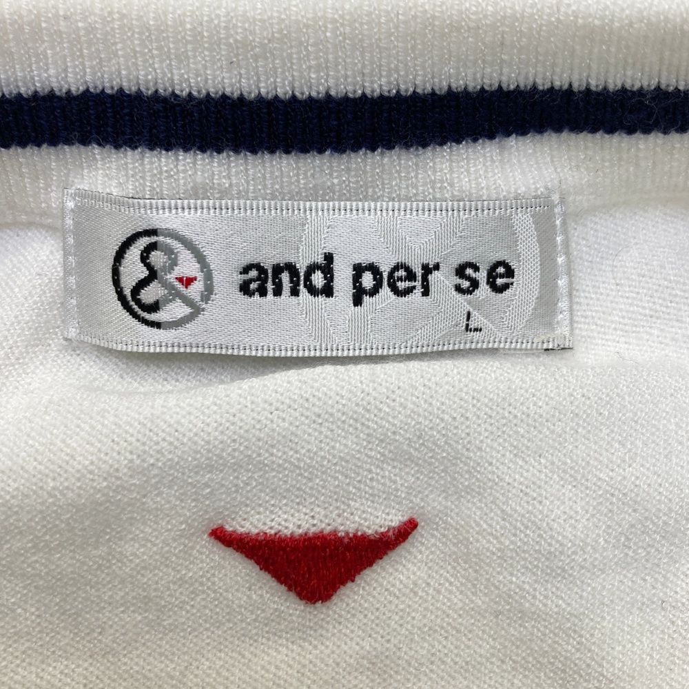 サイズ：L AND PER SE アンパスィ ニットベスト ホワイト系