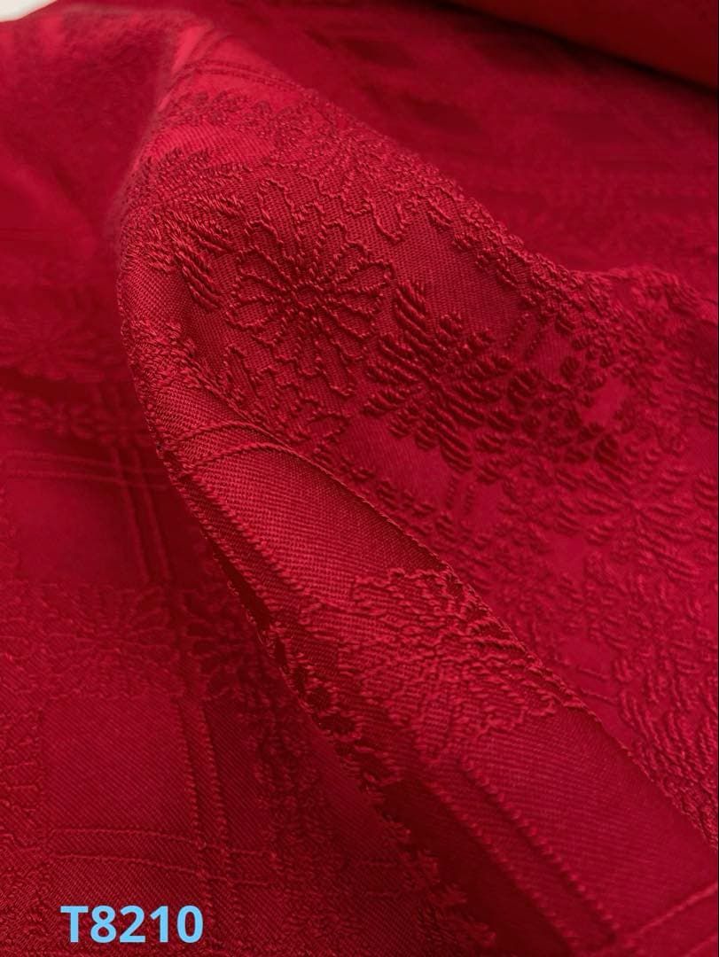 コート地 ふくれ織 紋意匠 無地 朱・緋色 正絹 反物 - メルカリ