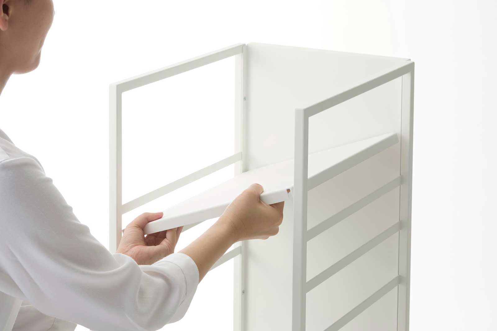 キャスター付きワゴン 山崎実業 tower タワー 目隠しワゴン スリム 8468 ホワイト SPORTUS 沖縄 MARWIL-DEMENAGEMENTS_CH