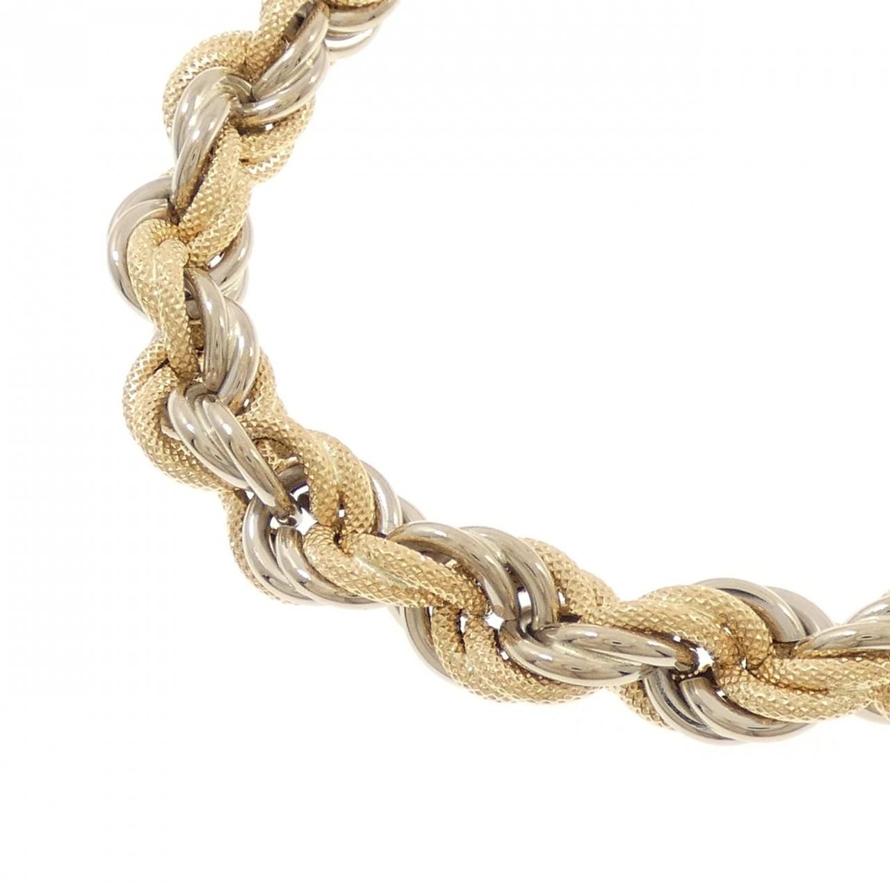 agete アガット K18 ダイヤモンド ネックレス スマイル カーブライン