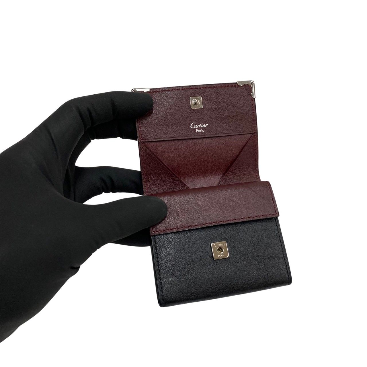 未使用✨ Cartier カルティエ 小銭入れ　レザー 未使用保管品 CARTIER カルティエ マストライン ロゴ 刻印 レザー 本革