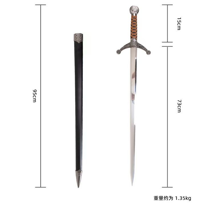 雪浪 片手剣 古兵器 武具　刀装具　日本刀 模造刀 西洋剣 ヨーロッパ式騎士剣 黒の勅令長剣 天国が救う 古兵器 武具 西洋剣 中世騎士の剣 片手