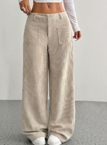 カーキ ワイドパンツ レディース コーデュロイ ハイウエスト ゆったり 体型カバー 秋冬 カジュアル ストリート トレンド ゆるシルエット 美脚
