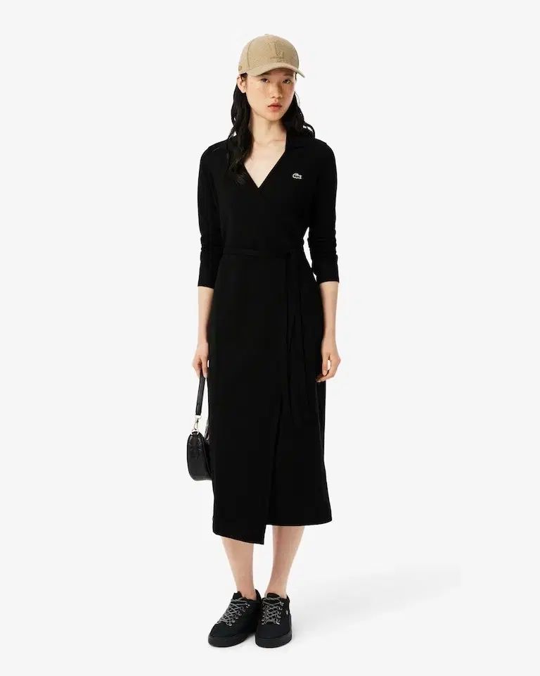 LACOSTE ラコステ ラップ ドレス 黒 34