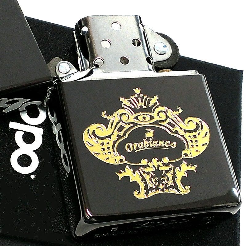 ZIPPO Orobinco ニッケルブラック＆ゴールド オロビアンコ 黒金 ロゴ