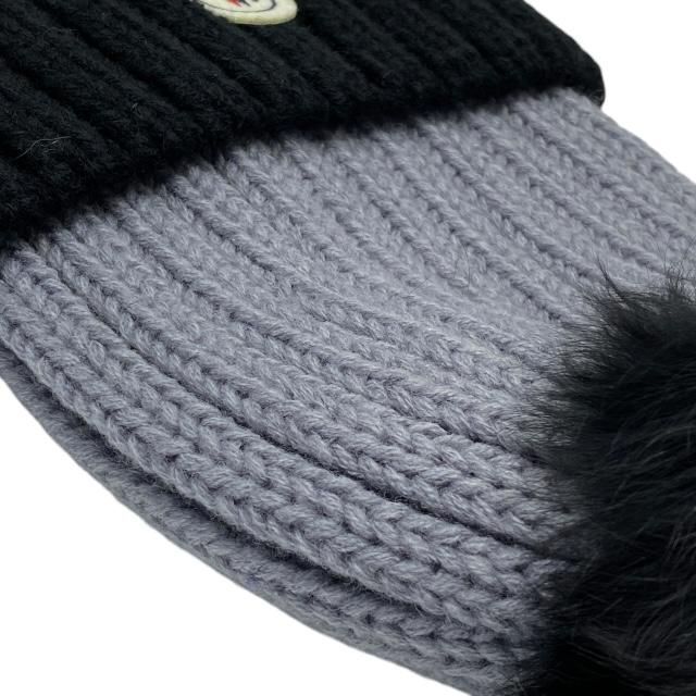 ✨極美品✨MONCLERモンクレール　ニット帽　ウール　ニットキャップ　グレー MONCLER（モンクレール） ニット帽 ニットキャップ ビーニー 帽子