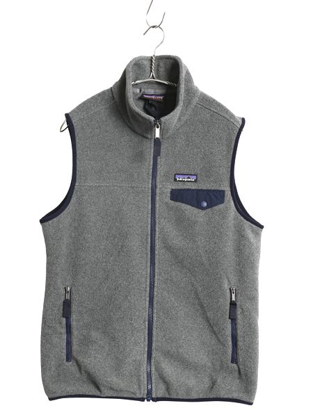 なクーポン配布中! パタゴニア ライトウェイト シンチラ スナップT フリース ベスト メンズ S | 15年製 前開き 重ね着 アウトドア ハイネック フルジップ 濃灰