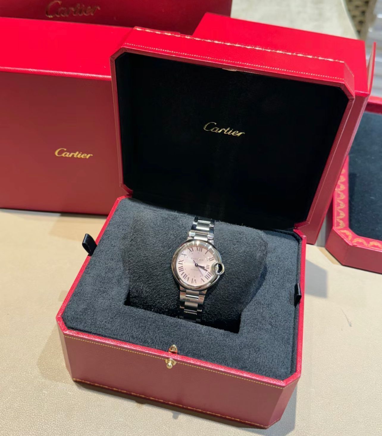 ご 大 です Cartier カルティエ ブルーバルーン ピンクプレート 自動巻き| |