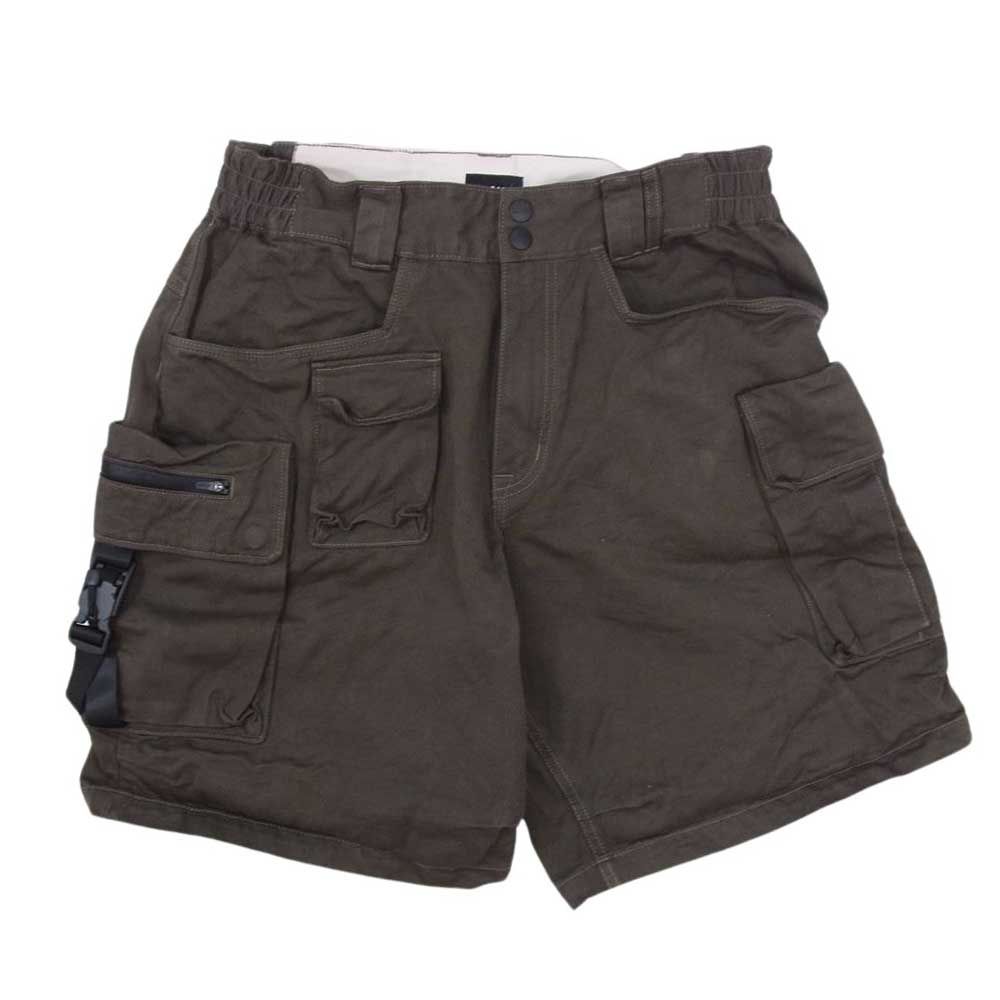 ラク LAKH コットン ハーフ カーゴ ショート パンツ カーキ系 L【中古】