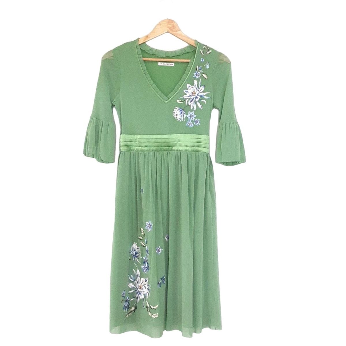 美品✨VIVIENNE TAM マオカラー ワンピース 花柄 パワーネット
