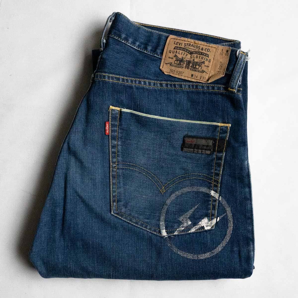 雰囲気抜群】 Levi's Fenom 【× Fragment Design/505-0207 デニムパンツ】34×31 リーバイス フェノム  25020646 - メルカリ