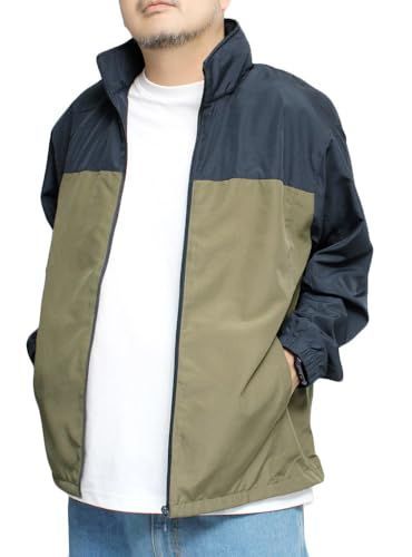 Size 4L_Color ネイビー ワン ズ FIRST DOWN ファーストダウン マウンテンパーカー メンズ 大きいサイズ 撥水加工 防風 防花粉 スタンド ウインドブレーカー 4L ネイビー×スタンド 93