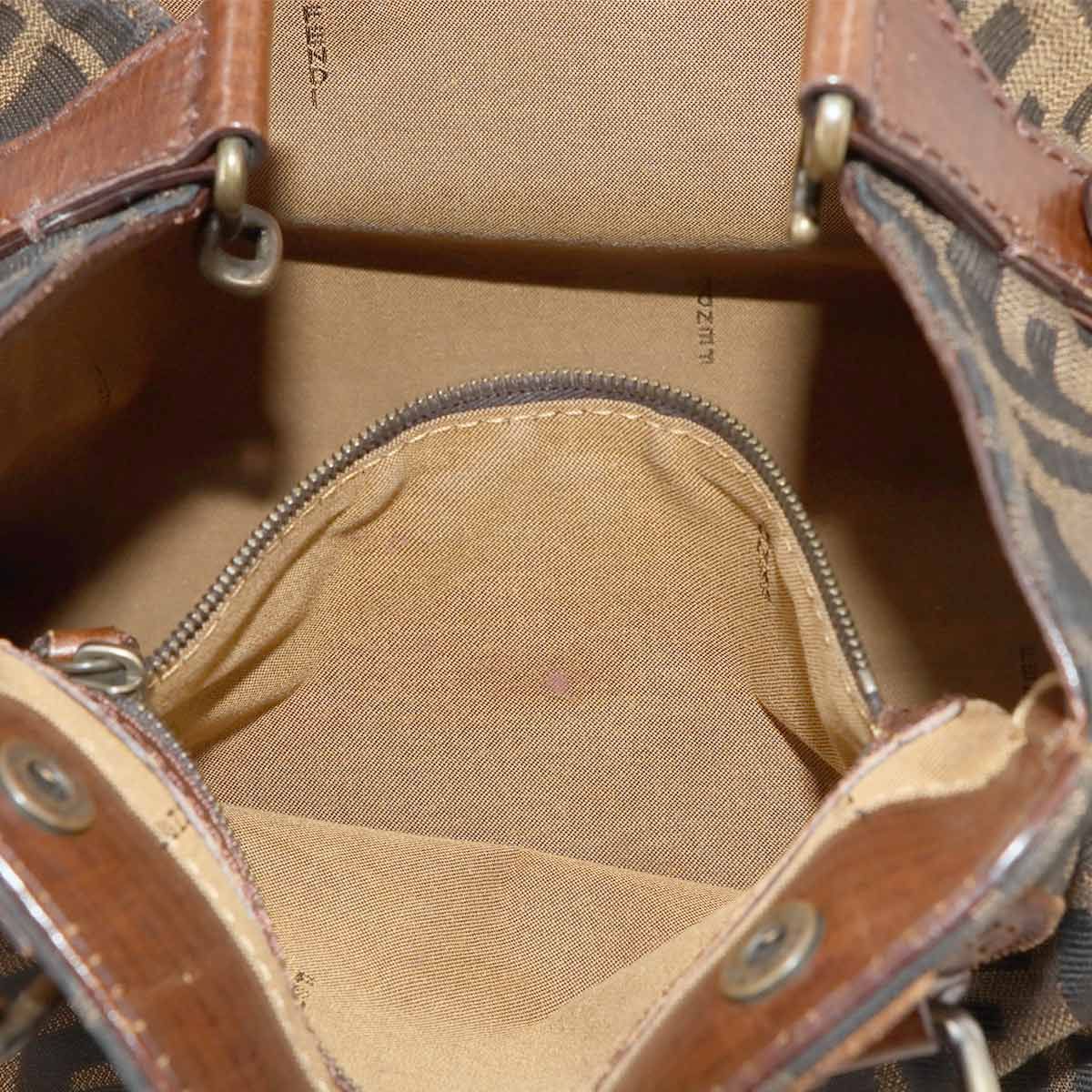 美品 フェンディ FENDI ズッカ エトニコ ハンド バッグ キャンバス 