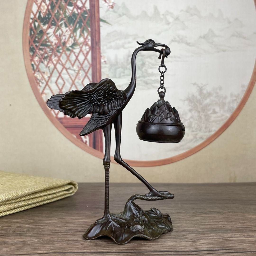 銅器 香炉 蓮花香挿 倒流香 茶台香炉 香道具 装飾品 工芸品 置物 銅 細工 蓮華燭台香挿 禅意蓮花倒流香茶道具 香道具 装飾品 工芸