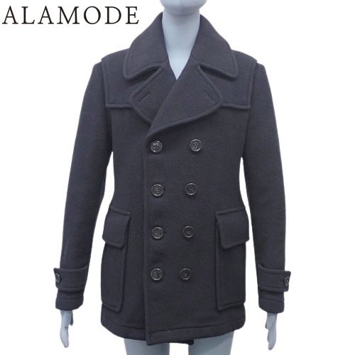 BURBERRY バーバリー ダブルブレスト ピーコート アウター アパレル ファッション M ウール ネイビー紺 メンズ 40802135539 アラモード