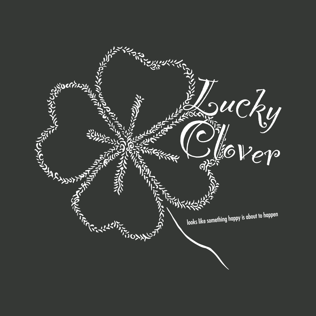 グラフィックTシャツ　Lucky Clover Mono / Black