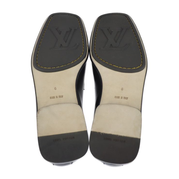 LOUIS VUITTON ルイ ヴィトン ローファー レザー ブラック スクエア