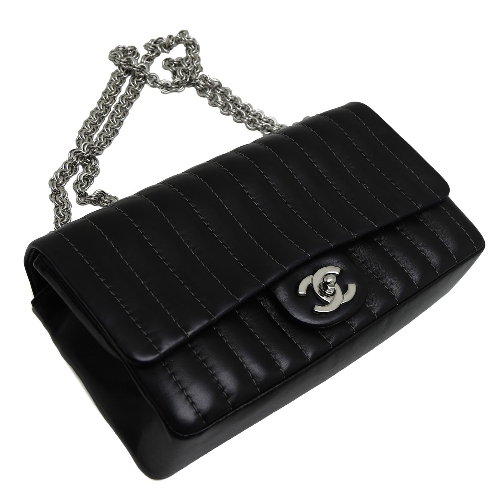 シャネル マドモアゼル チェーンショルダーバッグ ラムスキン ターン