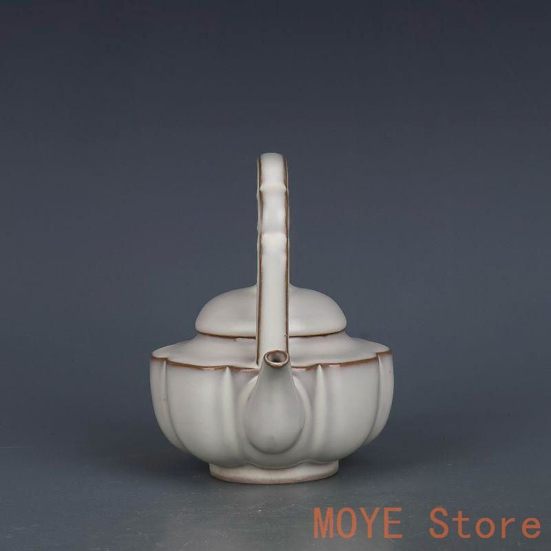 宋汝窯月牙白釉提梁壺 急須 工芸品 美術品 置物zw0829 - メルカリ