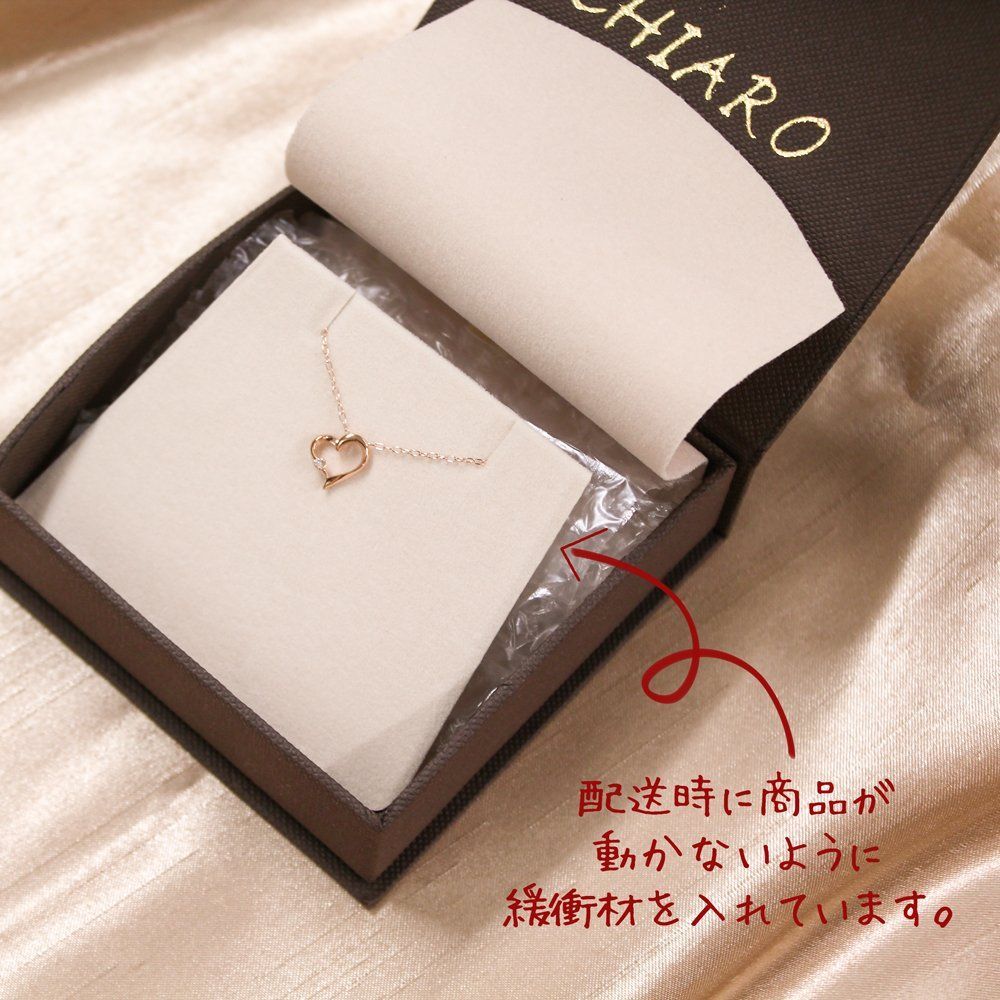 在庫セール K10PG×ダイヤモンド DIAMANTE DI ハートペンダントネックレス CHIARO ギフトラッピング ディアマンテ ディ CHD0046XG キャーロ