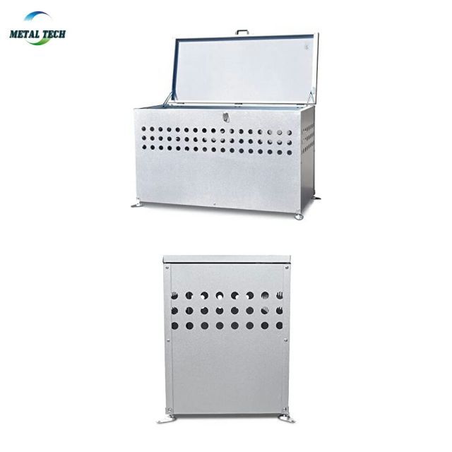 DST-1100屋外用 大型ダストボックス/ゴミ箱 〔300L〕 ガルバリウム鋼板 メタルテック 組立品