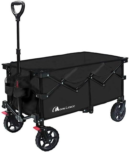MOON LENCE ブレーキ付き キャリーワゴン 折りたたみキャリーカート 超コンパクト大容量135L 耐荷重130kg アウトドア キャンプ レジャー BBQ 運動会 ワンタッチ収束型