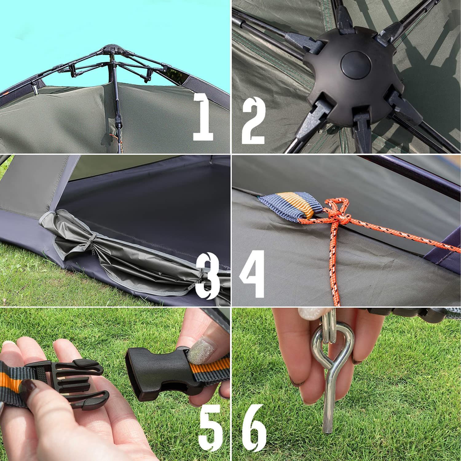 YACONE キャンプテント 240cm x 210cm 4人用 ワンタッチ Amazon