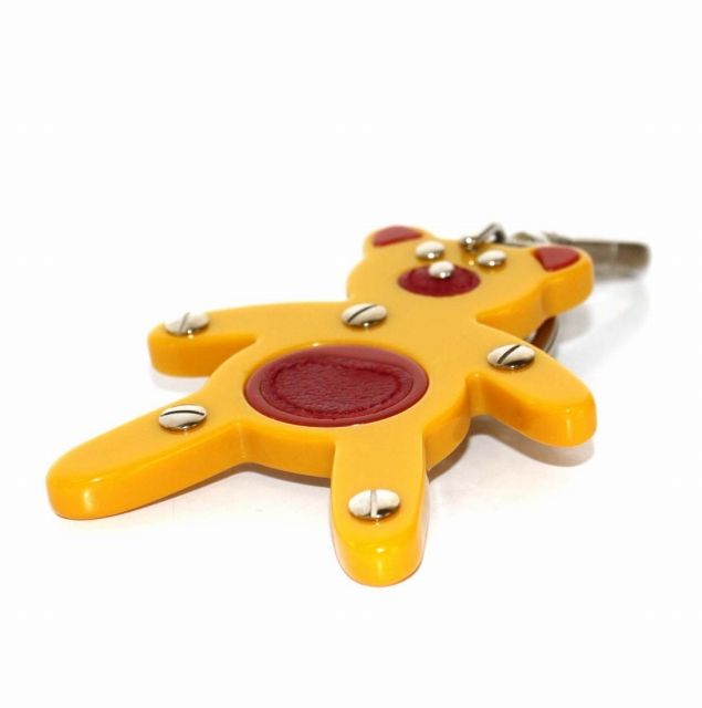 プラダ PRADA ベアキーホルダー バッグチャーム ロゴ 黄色 イエロー  