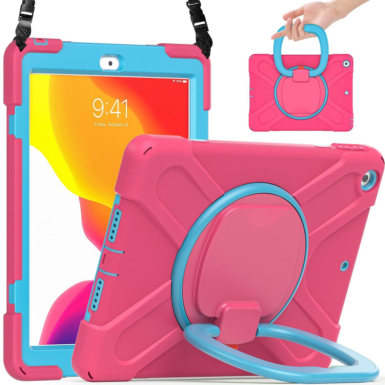 数量 iPad 7世代 ケース 回転スタン 耐衝撃 シリコン PC製 現場＆戸外用 2019 2020 摩擦防止 10.2 ケースiPad 10.2インチ 第8世代