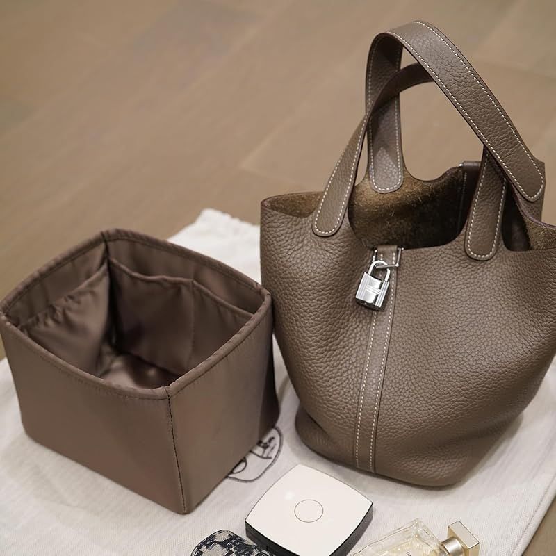 KINGS IN BAG バッグインバッグ バッグインバッグ 軽量 保護 バッグ収納 サテンバッグインナー ピコタンpm mmに合う エトゥープ ピコタンPM用 1 NEXPOTALLINN_EU