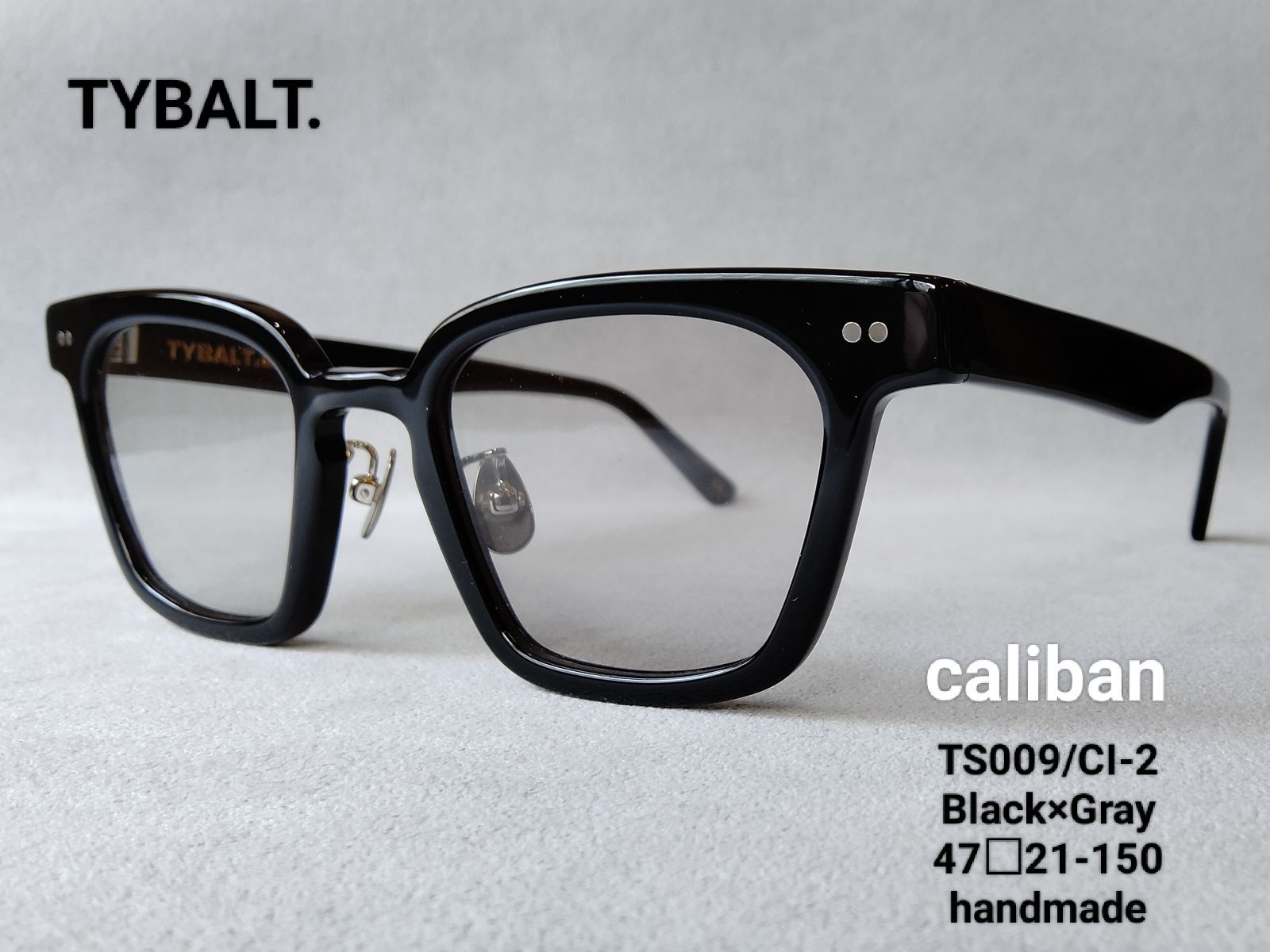 TYBALT. （ティバルト）「caliban」CⅠ-2 / Black × Gray［UV400紫外線カット］サングラス // Handmade