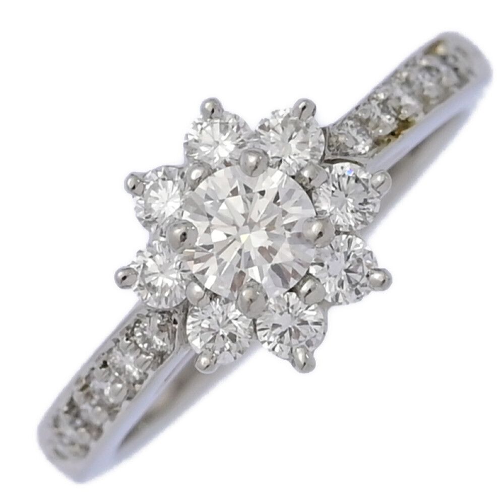 TIFFANY ＆ Co. ティファニー フローラ･ダイヤモンドリング･指輪|Pt950-4.3g|8号| 48|プラチナ|翌日配送可 ♀ S レディース 591596