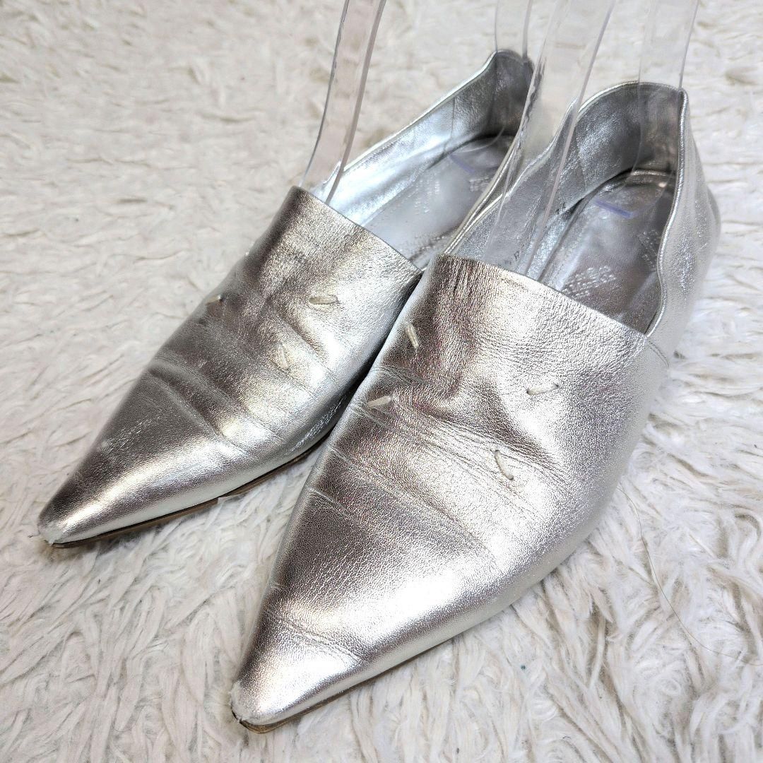 人気 Maison Margiela メゾンマルジェラ ポインテッドトゥスリッポン モカシン 4ステッチ 36 参考低価121 000円 パンプス ローファー ローヒール バレエシューズ 結婚式 二次会 式典 セレモニー パーティー