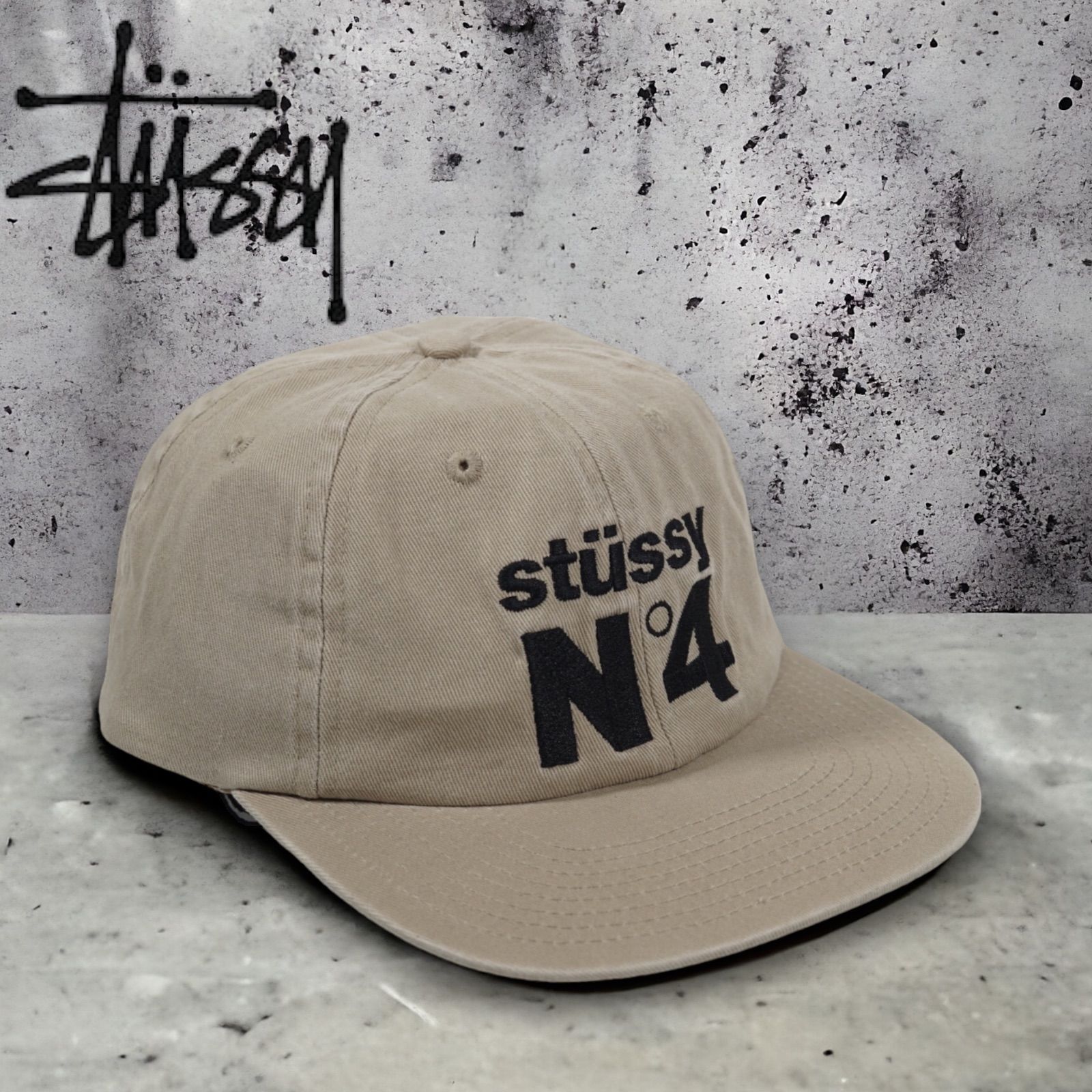 日本未発売】STUSSY No.4 LOW PRO CAP キャップ / キャメルカラー