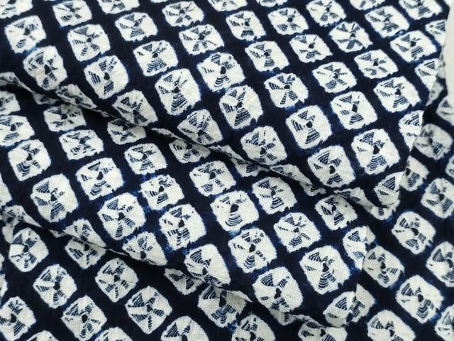 うさぴよ☆ 有松鳴海絞り浴衣　蜘蛛絞り浴衣　未使用　絞り浴衣　N150 平和屋着物∴夏物 浴衣 有松鳴海絞り 蜘蛛絞り 綿 逸品 CAAW1007ng 男 浴衣