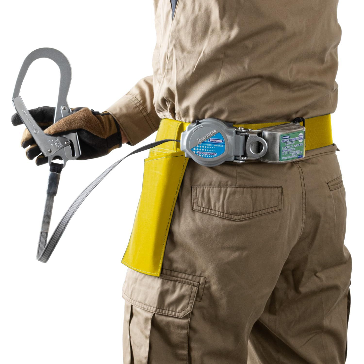 藤井電工 新規格 胴ベルト型 2WAY リトラ 巻取式 ロック機構付き イエロー 黄 Lサイズ ベルト長さ 1400mm TB-TRN-599ーY-L 日本製 墜落制止用器具 胴ベルト 安全帯 ツヨロン TSUYORON