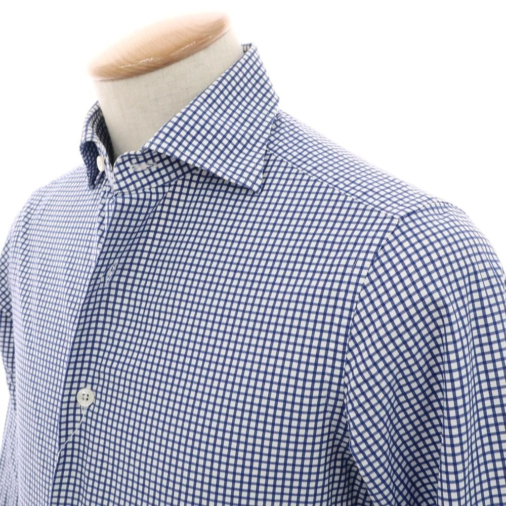 BEAMS F ドレスシャツ 37サイズ ブルー×ホワイト※年末迄出品 BEAMS F（ビームスF）オックスフォード シャンブレー タブカラー